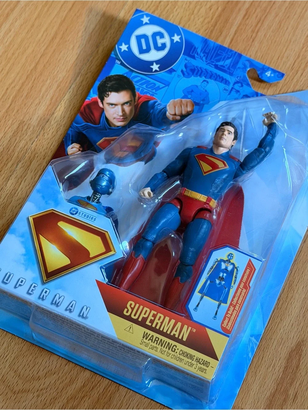 DC Superman Red and Blue Tote Bag with Action Figure